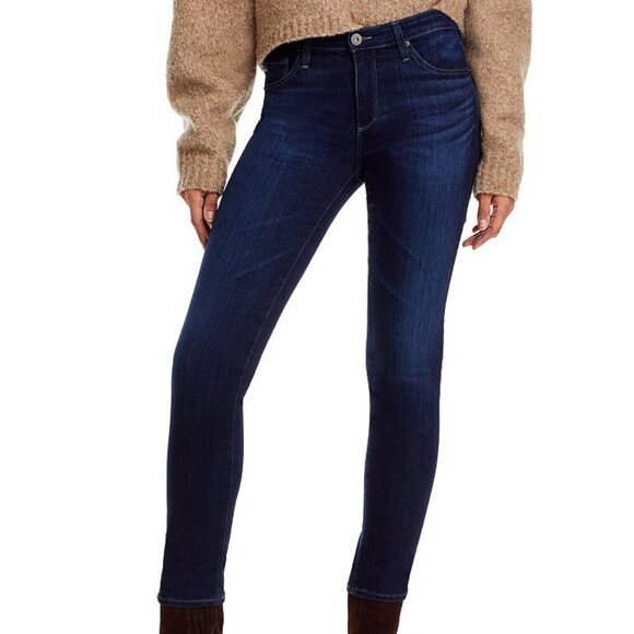 Ag Adriano Goldschmied Women's Dark Wash Prima Cigarette Leg Denim Jeans Size 30 - Picture 1 of 11